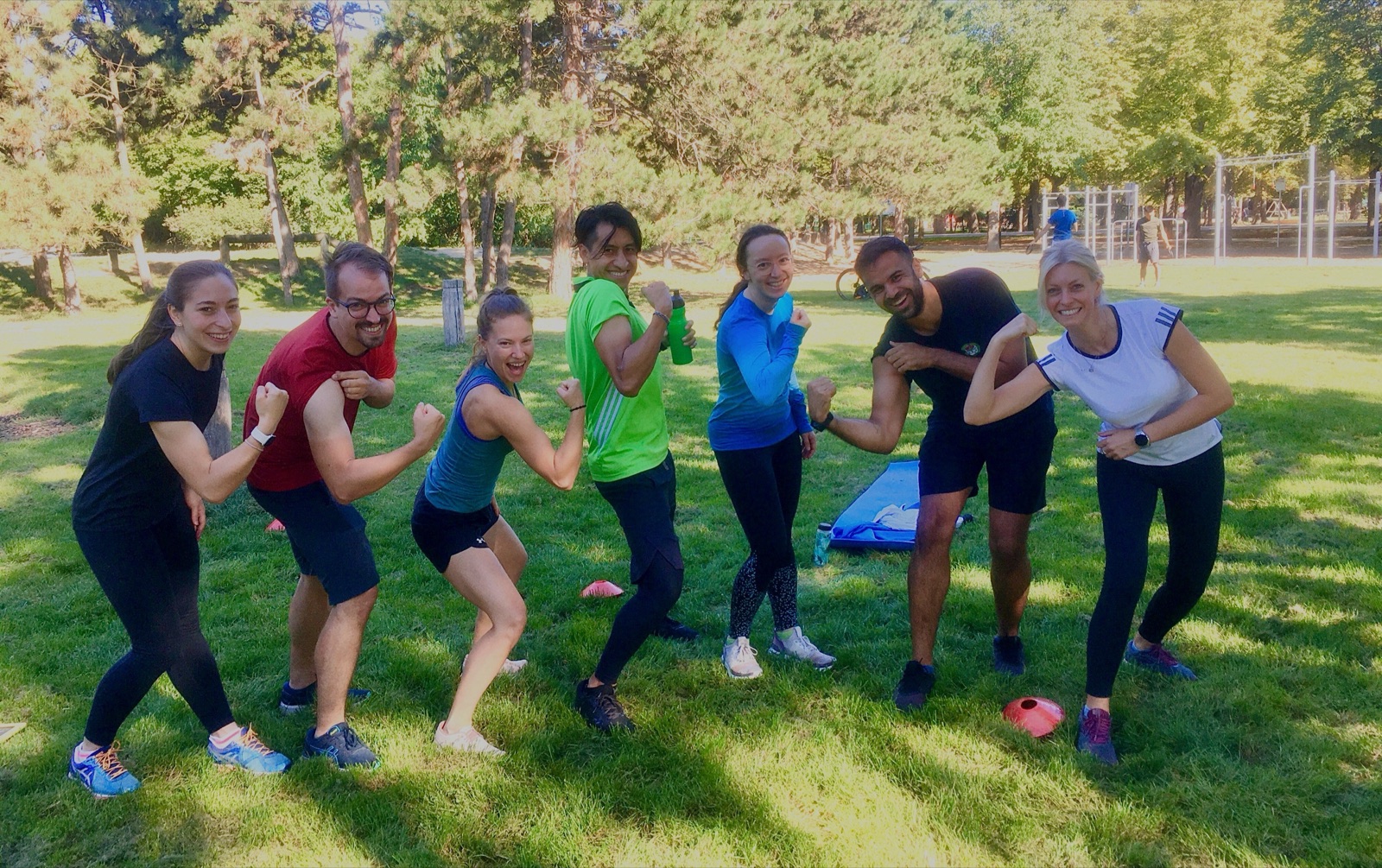 Group photo after My Pace functional training at Zirkuswiese, Wiener Prater